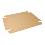 Flat-packed large kraft platter base showing die-cut shape before assembly.