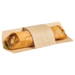 Kraft wrap sleeve, filled with duck wrap.