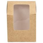 Kraft wrap pack, empty, front view.